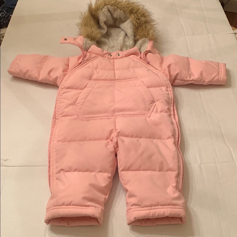 EUC Ralph Lauren baby girl Down Filled small/medium snowsuit bunting